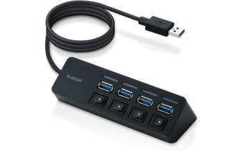 エレコム USBハブ U3H-S418BBK/EC USB3.0 Aポート×4